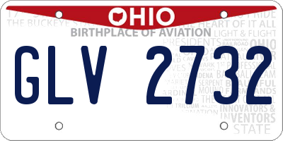 OH license plate GLV2732