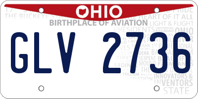 OH license plate GLV2736