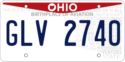 OH license plate GLV2740