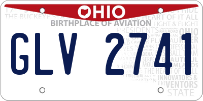 OH license plate GLV2741