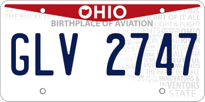 OH license plate GLV2747