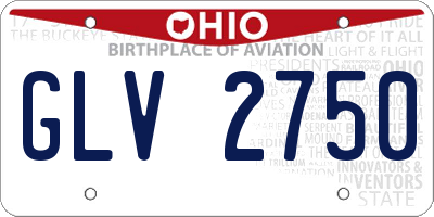 OH license plate GLV2750