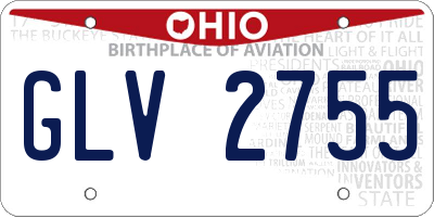 OH license plate GLV2755