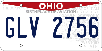 OH license plate GLV2756