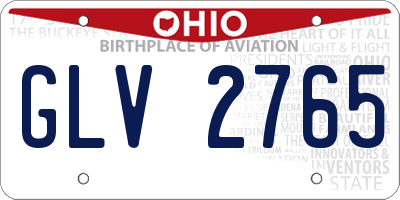 OH license plate GLV2765