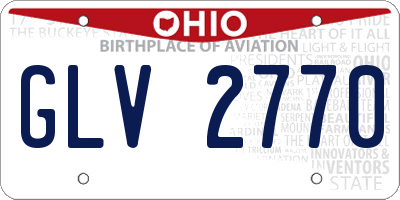 OH license plate GLV2770