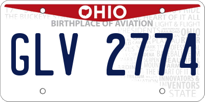 OH license plate GLV2774