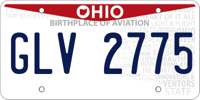 OH license plate GLV2775