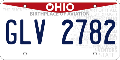 OH license plate GLV2782