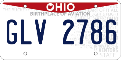 OH license plate GLV2786