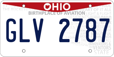 OH license plate GLV2787