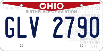 OH license plate GLV2790