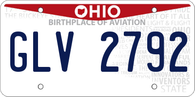 OH license plate GLV2792