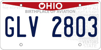 OH license plate GLV2803