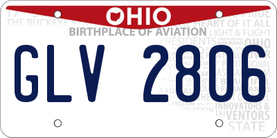 OH license plate GLV2806
