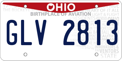 OH license plate GLV2813