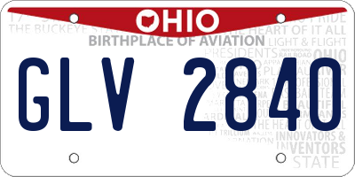 OH license plate GLV2840