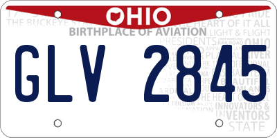 OH license plate GLV2845