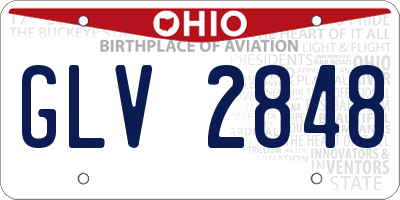 OH license plate GLV2848