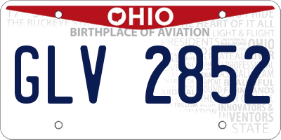 OH license plate GLV2852