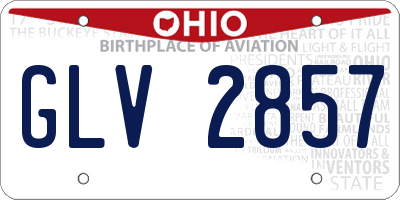 OH license plate GLV2857