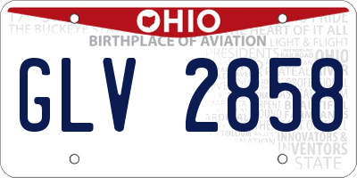 OH license plate GLV2858