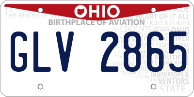 OH license plate GLV2865