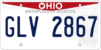 OH license plate GLV2867