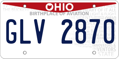 OH license plate GLV2870