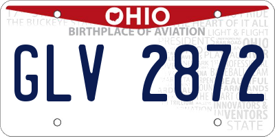 OH license plate GLV2872