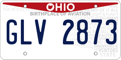 OH license plate GLV2873