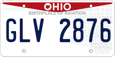 OH license plate GLV2876
