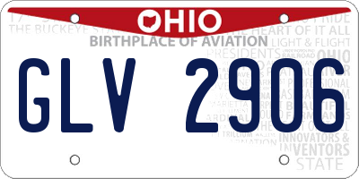 OH license plate GLV2906