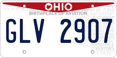OH license plate GLV2907