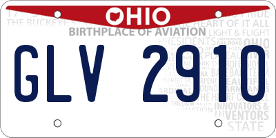 OH license plate GLV2910