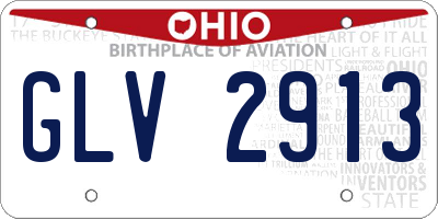 OH license plate GLV2913