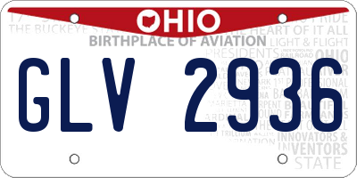 OH license plate GLV2936