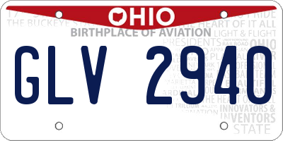 OH license plate GLV2940