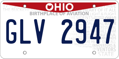 OH license plate GLV2947