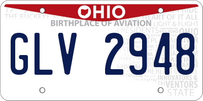 OH license plate GLV2948