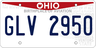 OH license plate GLV2950