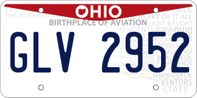 OH license plate GLV2952