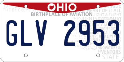 OH license plate GLV2953