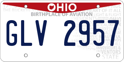 OH license plate GLV2957
