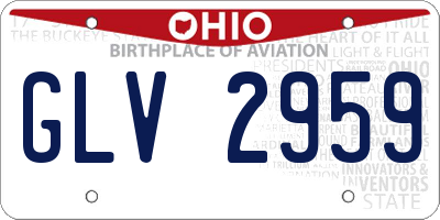 OH license plate GLV2959