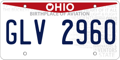 OH license plate GLV2960