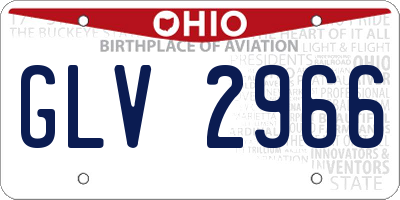 OH license plate GLV2966