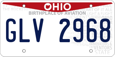 OH license plate GLV2968