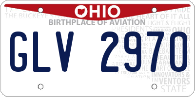 OH license plate GLV2970