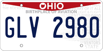 OH license plate GLV2980